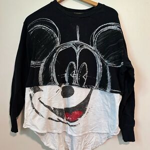 Disney Mickey Mouse Kids Long Sleeve Shirt - Black and White